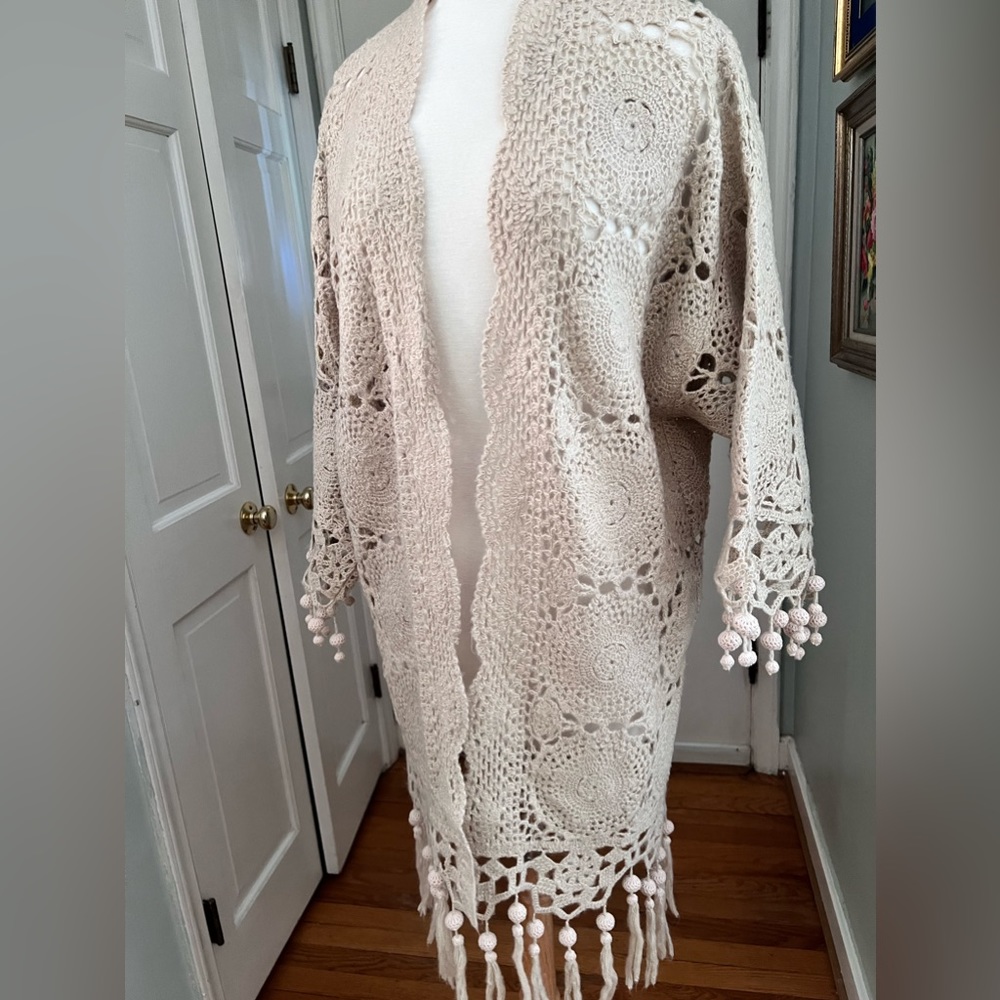 Amazing Boho style long sweater by Miss Tina in Paris